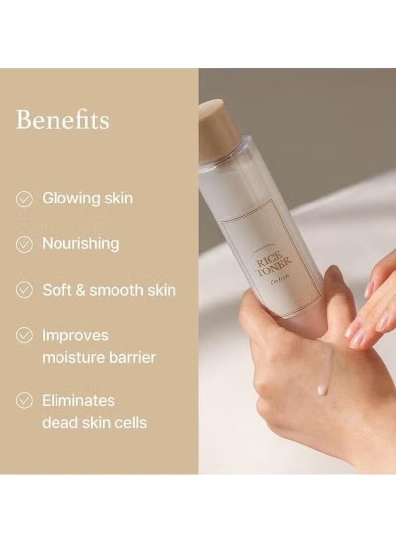 I'M FROM Rice Toner, Milky Toner for Glowing Skin, 77.78% Korean Rice, Glow Essence with Niacinamide, Hydrating for Sensitive, Dry, Dull, Combination Skin, Vegan, Fragrance Free, Glass Skin 150ml - Image 4