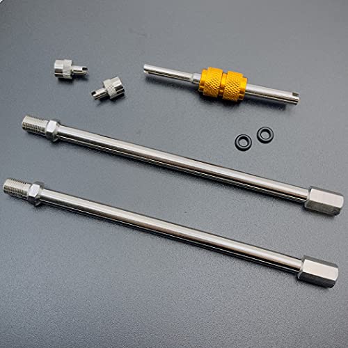 Z&D Valve Aracey 6 Inch Dually Valve Stem Extenders,Set of 2Pcs,Heavey Duty,150mm Straight Metal Dual Wheel Valve Stem Extensions for Truck Tires, RV Tires, Motorhome, Coach, Pickup, Motorcycle, Bike, Trailer - Image 3