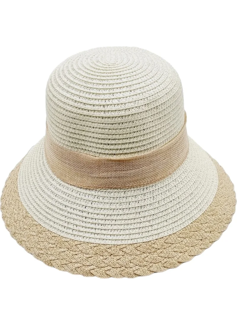 تيزجيلسين Women's Bow Organic Straw Summer Hat