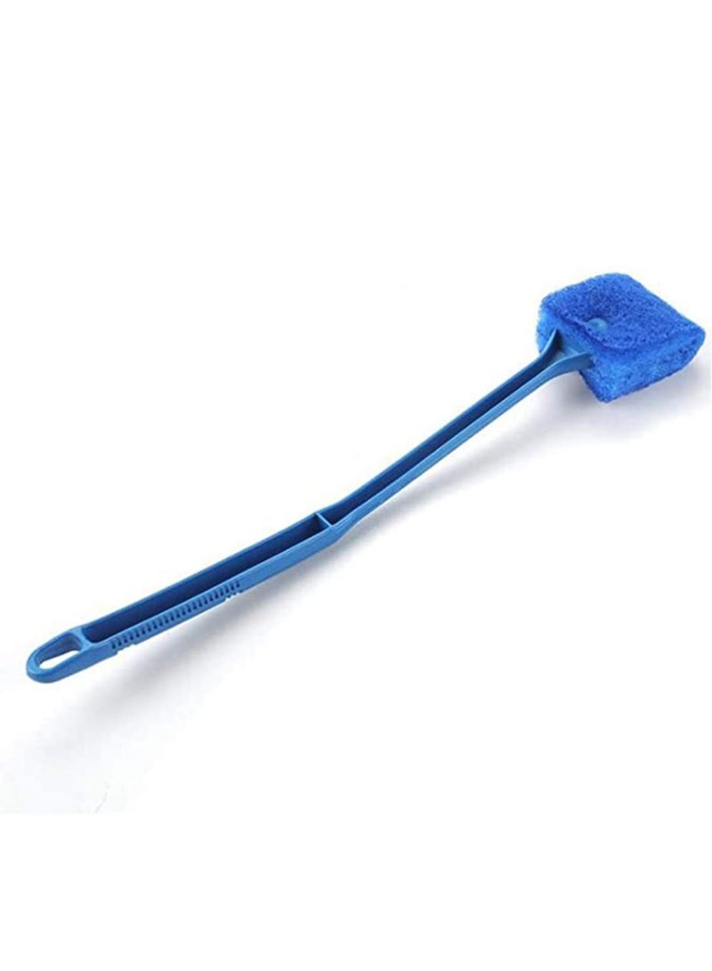 SYOSI Aquarium Fish Tank Cleaning Brush Blue Long Handle Double Sided Sponge Brush Algae Scraper for Acrylic Glass Aquariums Glass Cleaner Algae Remover Cleaning Brush  - Image 1