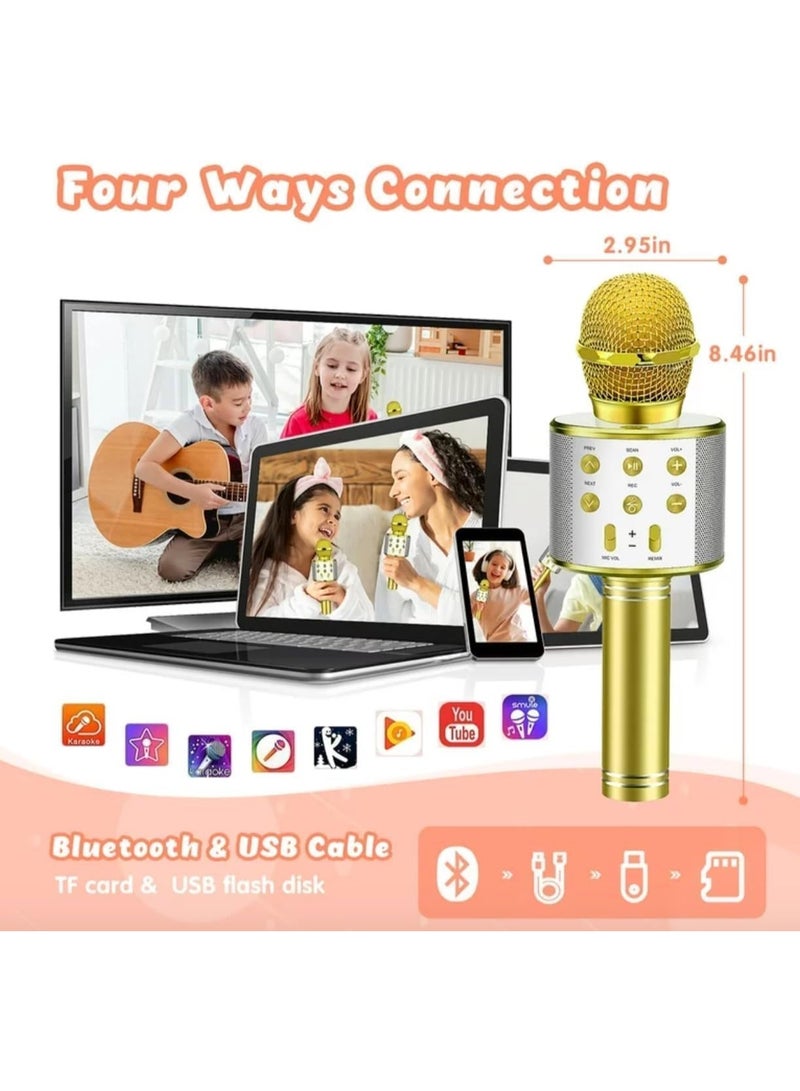 Wireless Mic Advance Handheld Wireless Singing Mike Multi-Function Bluetooth Karaoke Mic with Microphone Speaker for All Smart Phone (Multicolor- Colour May Vary) - Image 2