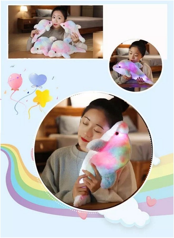 AVSHUB AVSHUB Soft Toys Dolphin Plush Pillow Rainbow for Kids Animal Cute Lovely Cartoon Lovable Huggable Birthday Gift Babies for New Born, Girls, Boy, Home Decor (Size 35 cm) 11Buy24-Multi Dolphin-35cm  - Image 4