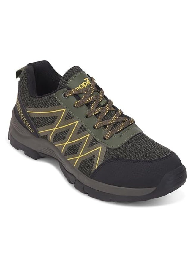 Liberty Leap7x MOUNTAIN2E Men Sports Lacing Running Shoes -  Olive Green | Comfortable and Durable - Suitable for Lace-Up Walking, Gym, Jogging and Outdoor Shoes for Man - Cushioned Footbed - Image 1