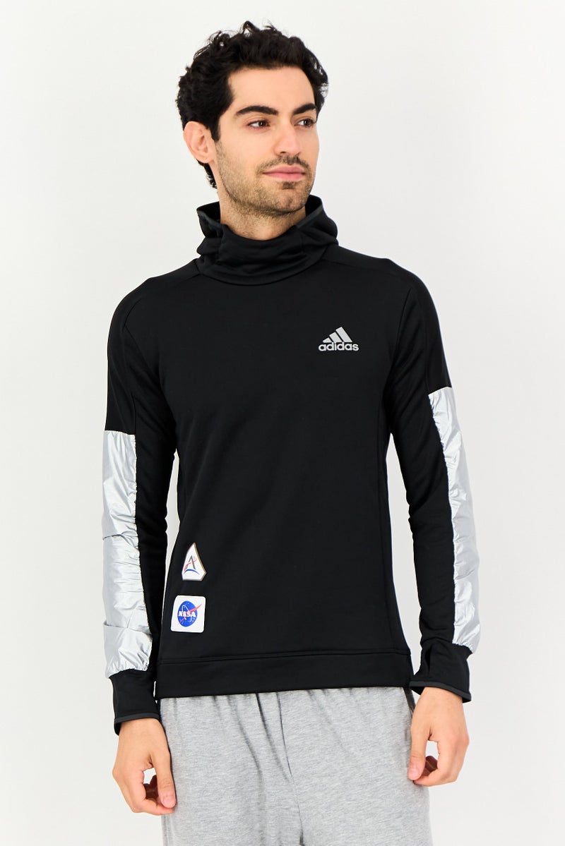 Adidas Men Sportswear Fit Long Sleeve Training Hoodies, Black - Image 1