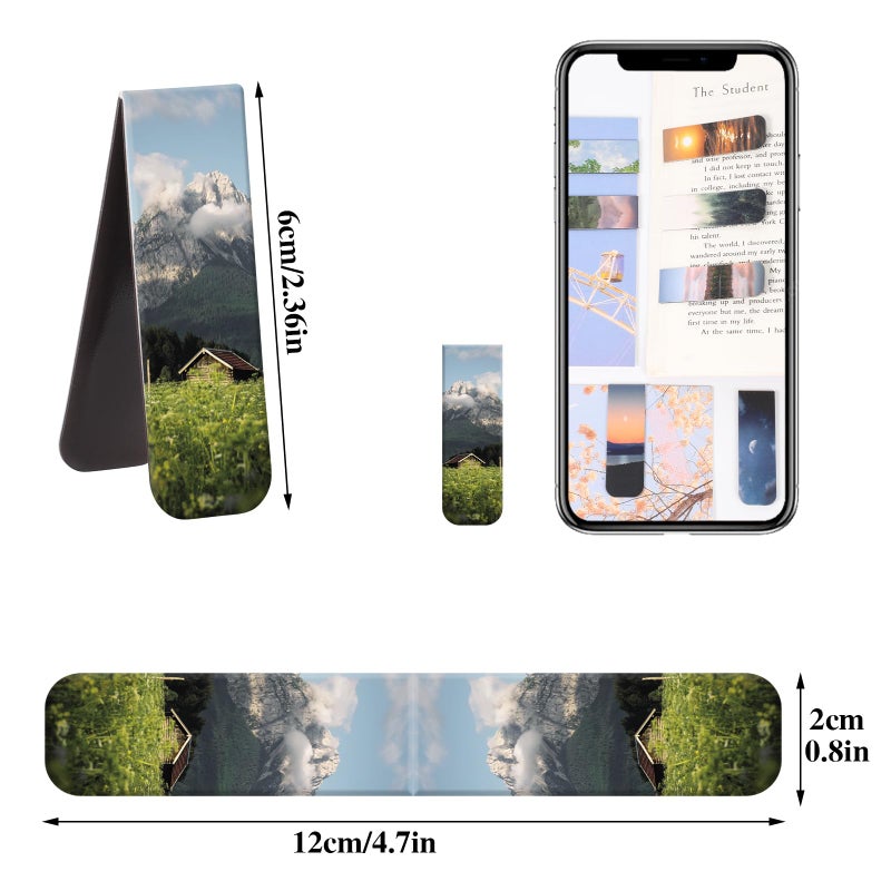 WSICSE 48 Pcs Magnetic Bookmarks, 24 Styles Cute Landscape Magnet Book Markers Funny Stocking Stuffers Christmas Gifts for Women Men Reading - Image 2