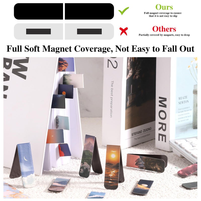 WSICSE 48 Pcs Magnetic Bookmarks, 24 Styles Cute Landscape Magnet Book Markers Funny Stocking Stuffers Christmas Gifts for Women Men Reading - Image 4