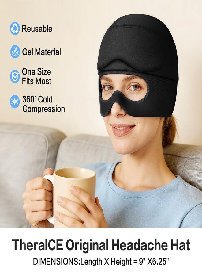LeArex Migraine Relief Cap with Gel Eye Mask, Headache Relief Cap Ice Head Wrap Hot and Cold Therapy Hat, Gel Ice Cap for Headache Puffy Eyes Sinus and Tension Stress Relief (Black - Image 2