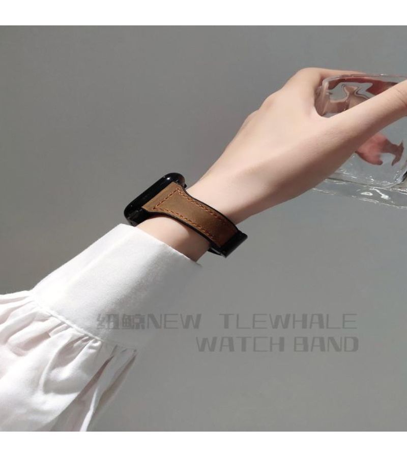 Silicone Magnetic Closure Folding Strap For Apple Watch 42 44 45 49 46mm Gray Synthetic Leather Accessory - Image 5