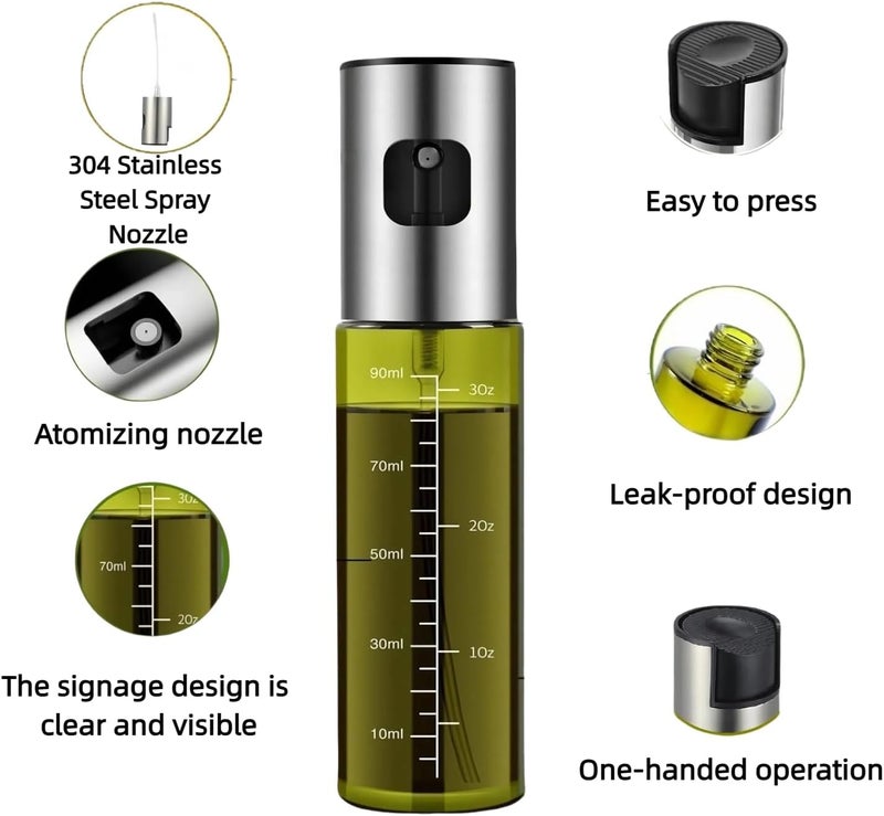 Eavkoar Oil Sprayer for Cooking, 3.38oz/ 100ml Food-grade Premium Olive Oil Dispenser Bottle for Kitchen Gadgets, Air Fryer, Salad, Frying, BBQ (Light Blockage) - Image 3