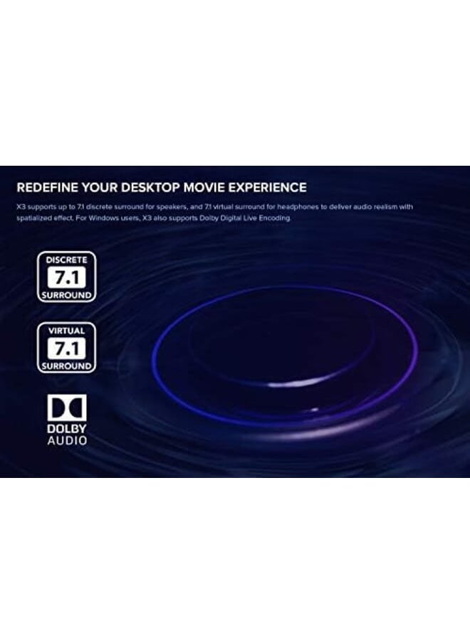 Creative - Sound Blaster X3 Hi Res External Usb Dac And Amp Sound Card With Super X Fi Holographic Audio 7.1 Discrete Surround And Dolby Digital Live With Line In And Optical Out For Pc And Mac - Image 1