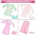HONLAELLA 27 Pcs Doll Sleeping Clothes Accessories Including 4 Sets Bathrobes Pajamas Towels Headband 12 Toiletries 8 Accessories 3 Slippers for 115 Inch Girl Dolls Sleeping Storytelling Playset - Image 4