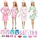 HONLAELLA 27 Pcs Doll Sleeping Clothes Accessories Including 4 Sets Bathrobes Pajamas Towels Headband 12 Toiletries 8 Accessories 3 Slippers for 115 Inch Girl Dolls Sleeping Storytelling Playset - Image 2