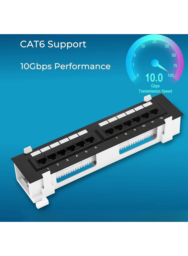 12 Port Patch Blank 12-Port Keystone Patch Panel with 89D Wall Mount Bracket, Versatile Vertical/Horizontal Installation Includes 6 Blank Keystone Inserts for Custom Configurations - Image 3