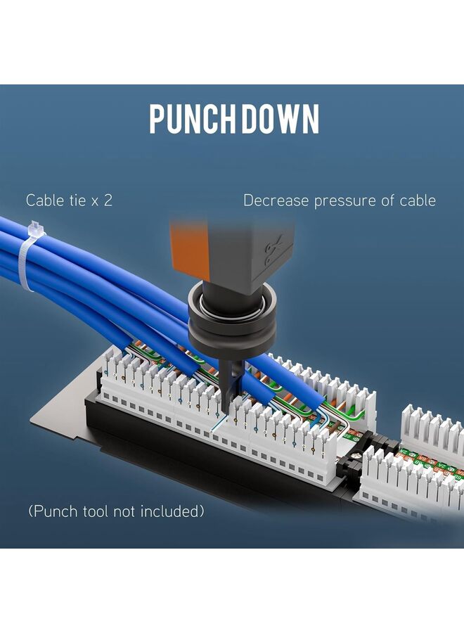 12 Port Patch Blank 12-Port Keystone Patch Panel with 89D Wall Mount Bracket, Versatile Vertical/Horizontal Installation Includes 6 Blank Keystone Inserts for Custom Configurations - Image 4