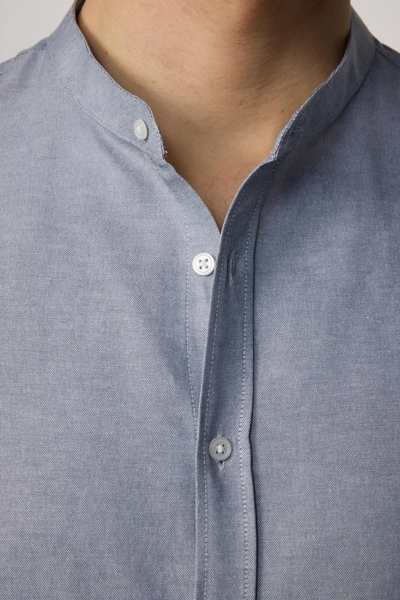 Tudors Slim Fit Collar Cotton Easy-Iron Gray Men's Shirt
