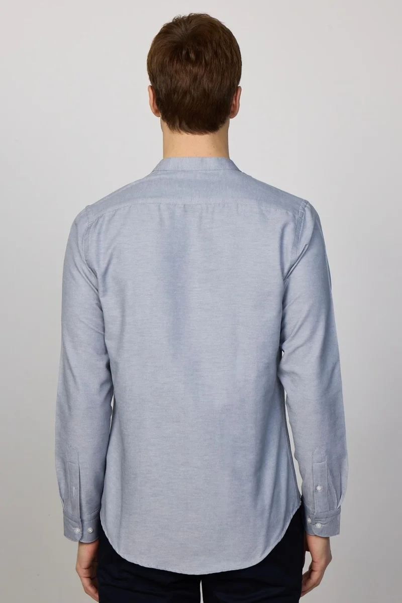 Tudors Slim Fit Collar Cotton Easy-Iron Gray Men's Shirt