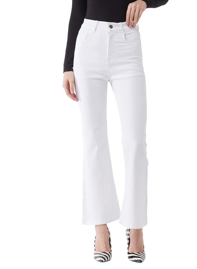 Miss Chase Women's Bootcut High Rise Regular Stretchable Denim Jeans (Plus Size)(MCAW21DEN10-86-82-36, White, 36) - Image 1
