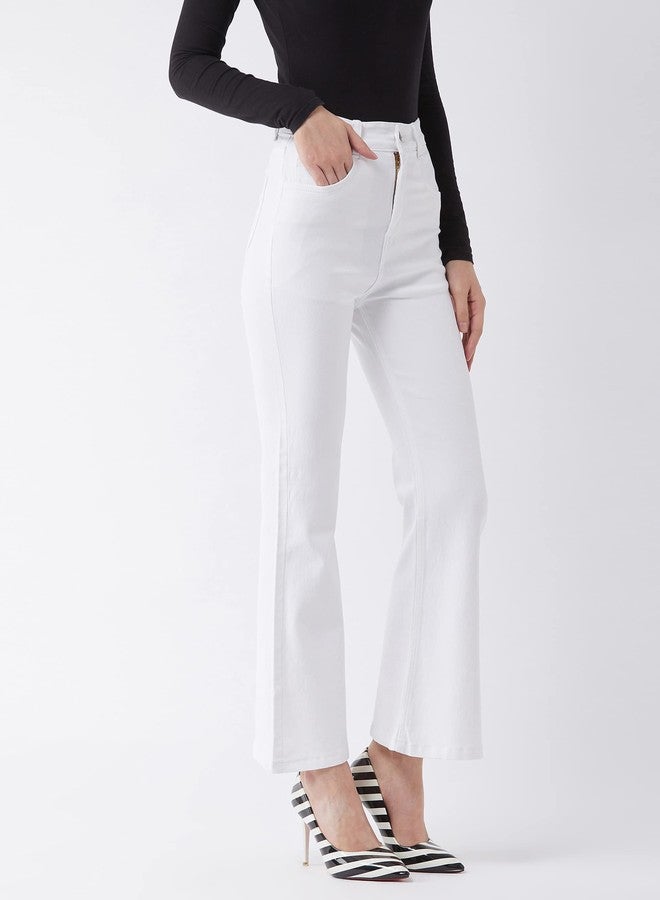 Miss Chase Women's Bootcut High Rise Regular Stretchable Denim Jeans (Plus Size)(MCAW21DEN10-86-82-36, White, 36) - Image 3