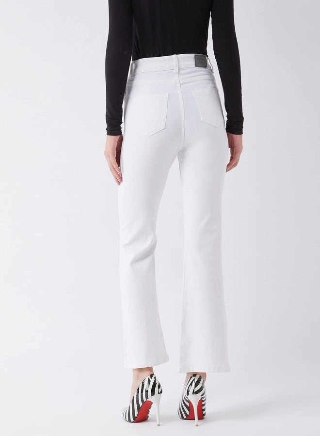 Miss Chase Women's Bootcut High Rise Regular Stretchable Denim Jeans (Plus Size)(MCAW21DEN10-86-82-36, White, 36) - Image 4