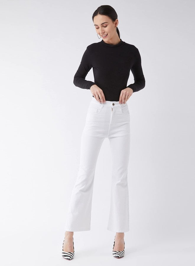 Miss Chase Women's Bootcut High Rise Regular Stretchable Denim Jeans (Plus Size)(MCAW21DEN10-86-82-36, White, 36) - Image 2
