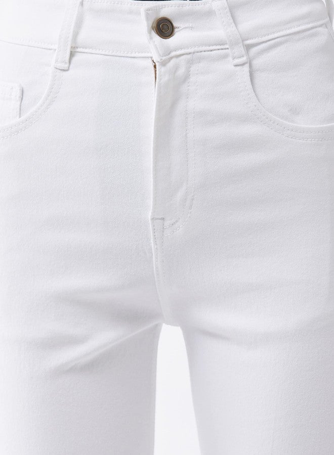 Miss Chase Women's Bootcut High Rise Regular Stretchable Denim Jeans (Plus Size)(MCAW21DEN10-86-82-36, White, 36) - Image 5