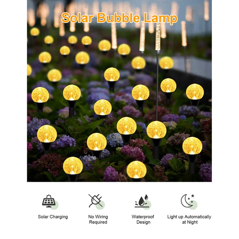 Solar Bubbles Lawn Lamp String Set Outdoor Landscape Decoration IP65 Waterproof Leds Solar-Powered Stake Lights for Pathway/Courtyard/Garden - Image 2