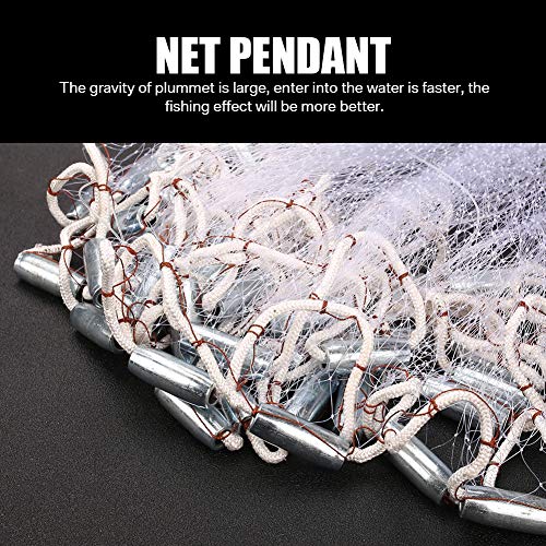 Yeahmart Handmade American Saltwater Fishing Cast Net with Heavy Duty Real Zinc Sinker Weights for Bait Trap Fish 4Ft Radius, 3/8 Inch Mesh Size - Image 3
