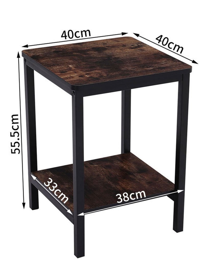 Home Gallery Home gallery Wooden End Table with Black Metal Legs 55X40X40  - Image 3