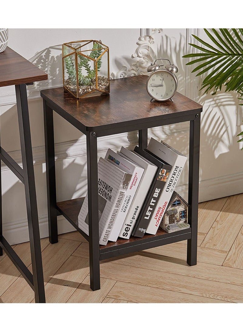 Home Gallery Home gallery Wooden End Table with Black Metal Legs 55X40X40  - Image 1