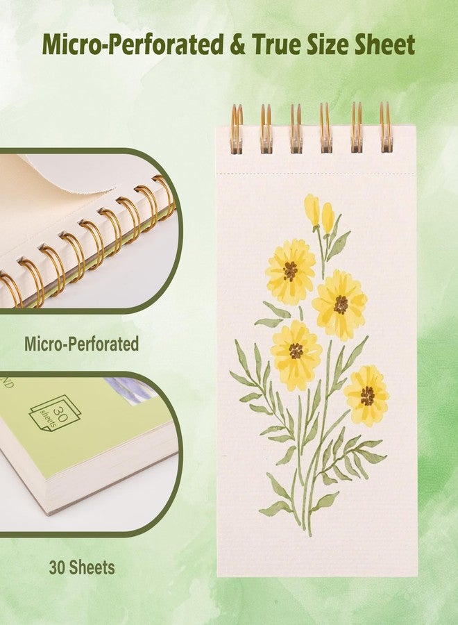 Qlmhudaim Watercolor Paper Pad 3.5x5.5 Inch | 30 Sheets 140lb/300g,Spiral-Bound, Tear-Resistant & No-Bleed | Artist-Grade for Water Color Paper/Ink | Compact Travel Sketchbook (Adults, Students, Outdoor) - Image 3