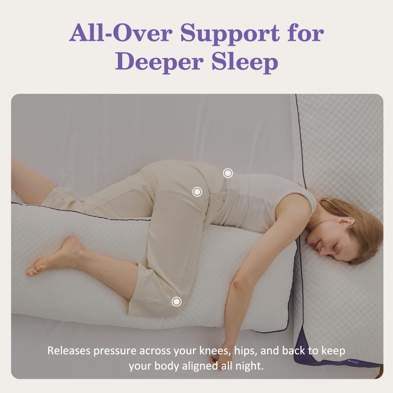 HOMELAB Adjustable Shredded Memory Foam Body Pillow, Cooling Long Pillow with Washable Cover, Full Support for Side Sleepers, Back, Hip & Leg Comfort, 1 Pack 20"x52" - Image 2