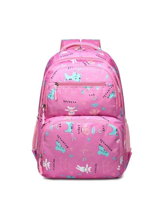 Home Smart Xplorer Classic Backpack for Girls Bag with two front pockets and elastic pockets on both side perfect gift for Girls. (Pink, 46*32*16cm) - Image 1