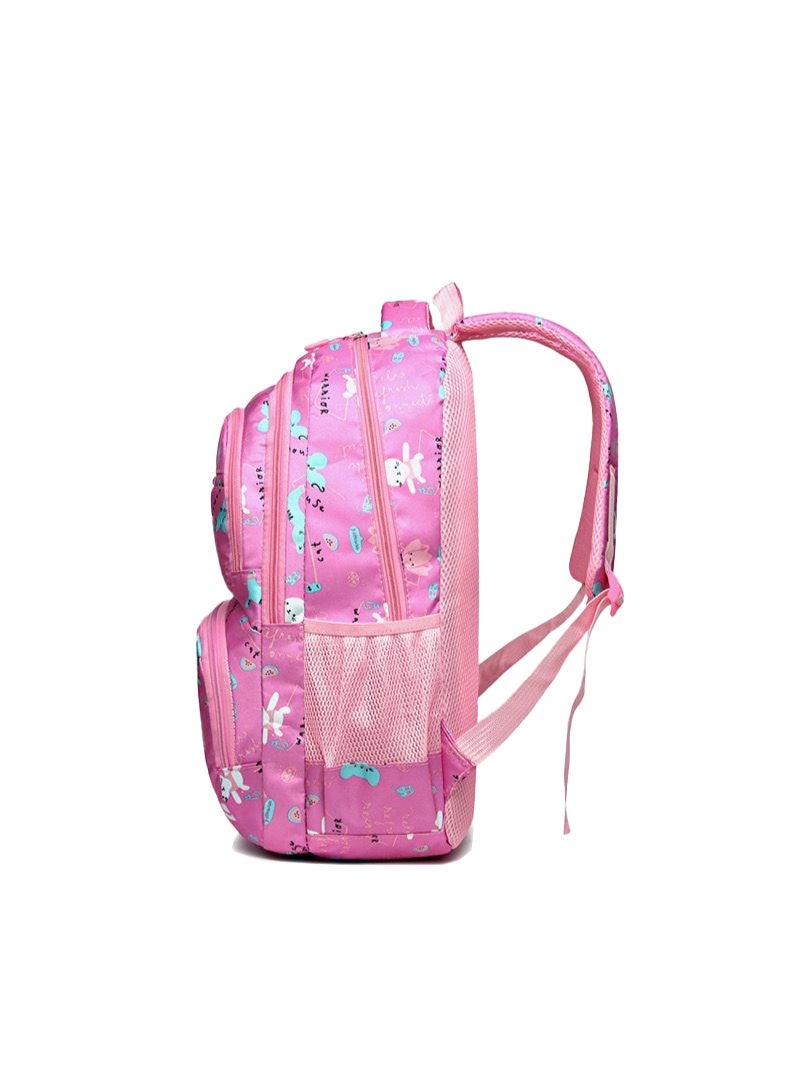 Home Smart Xplorer Classic Backpack for Girls Bag with two front pockets and elastic pockets on both side perfect gift for Girls. (Pink, 46*32*16cm) - Image 3
