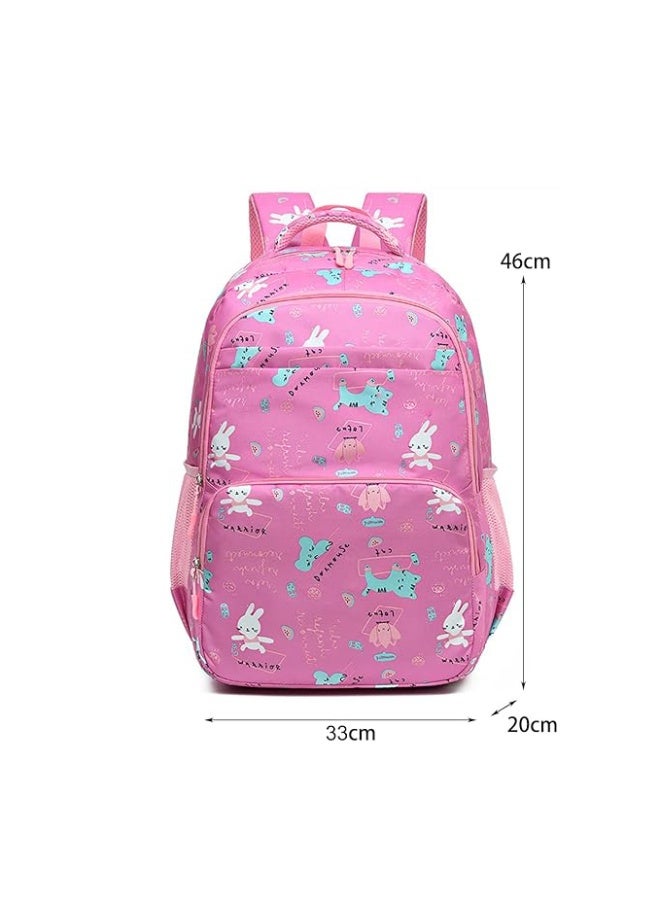 Home Smart Xplorer Classic Backpack for Girls Bag with two front pockets and elastic pockets on both side perfect gift for Girls. (Pink, 46*32*16cm) - Image 2