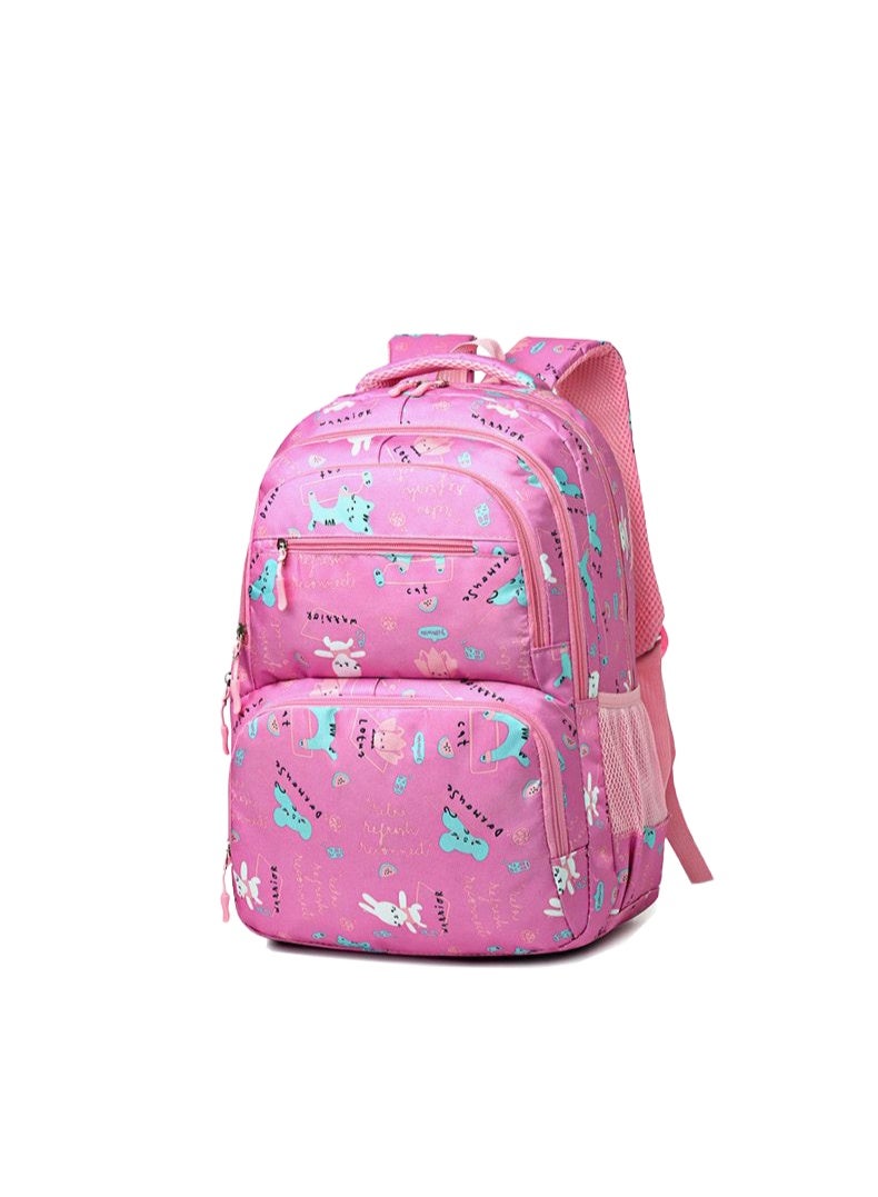 Home Smart Xplorer Classic Backpack for Girls Bag with two front pockets and elastic pockets on both side perfect gift for Girls. (Pink, 46*32*16cm) - Image 4