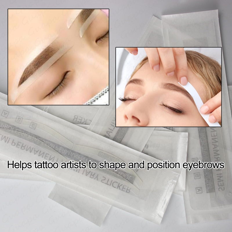 MARLLOGIVA 12 Pairs Disposable Brow Shaping Sticker Microblading Eyebrow Shaping Sticker Adhesive Eyebrow Stencils Tattoo Eyebrow Stamp Airbrush Brows Tape (2 bags-12 Pairs) - Image 5
