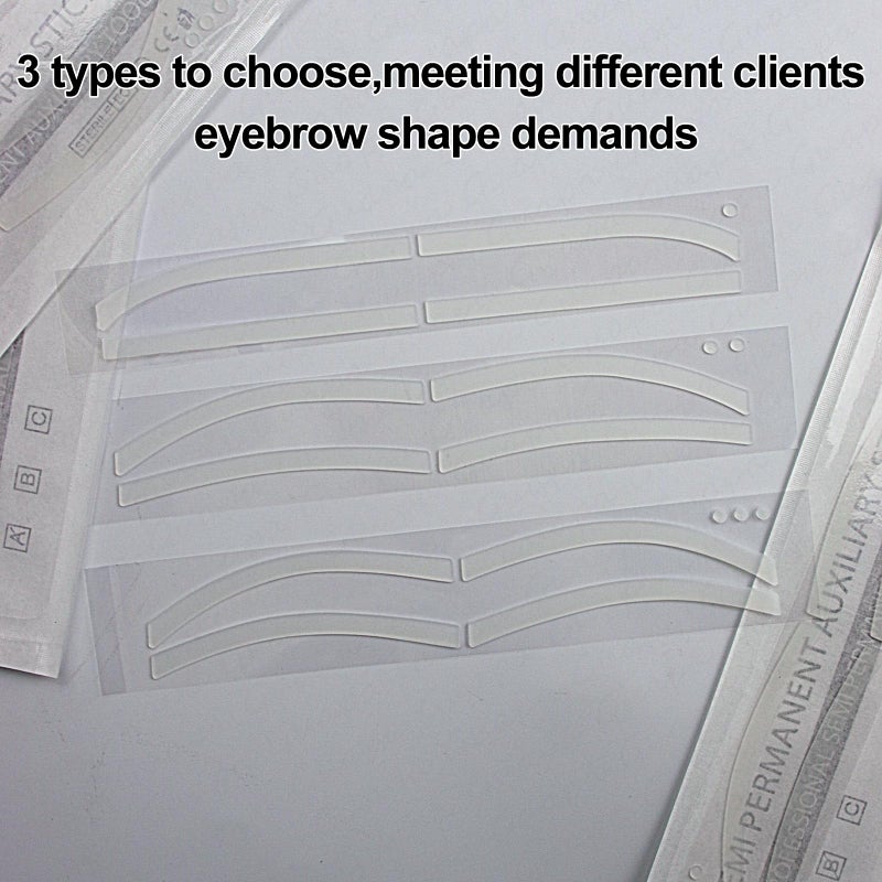 MARLLOGIVA 12 Pairs Disposable Brow Shaping Sticker Microblading Eyebrow Shaping Sticker Adhesive Eyebrow Stencils Tattoo Eyebrow Stamp Airbrush Brows Tape (2 bags-12 Pairs) - Image 3
