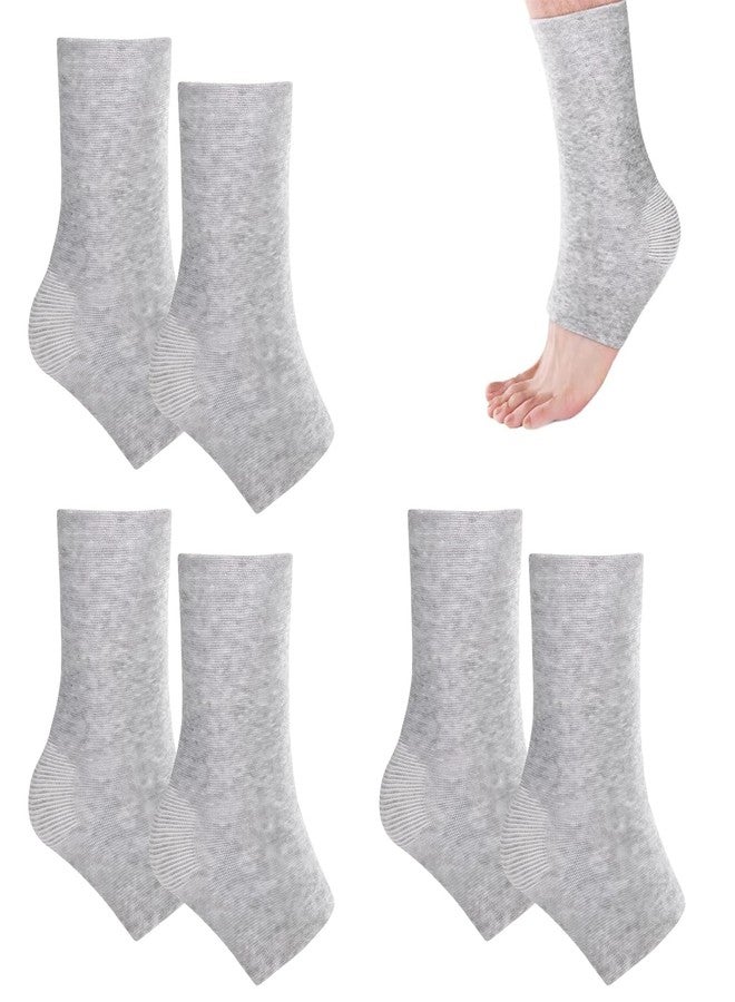 ROBOHOOK Ankle Brace Sleeve 3 Pairs Ankle Compression Sleeve White Compress Bamboo Foot Sleeves Open Toe, Suitable for Men and Women Swelling, Plantar Fasciitis and Sprains (9.05 * 3.74in) - Image 1