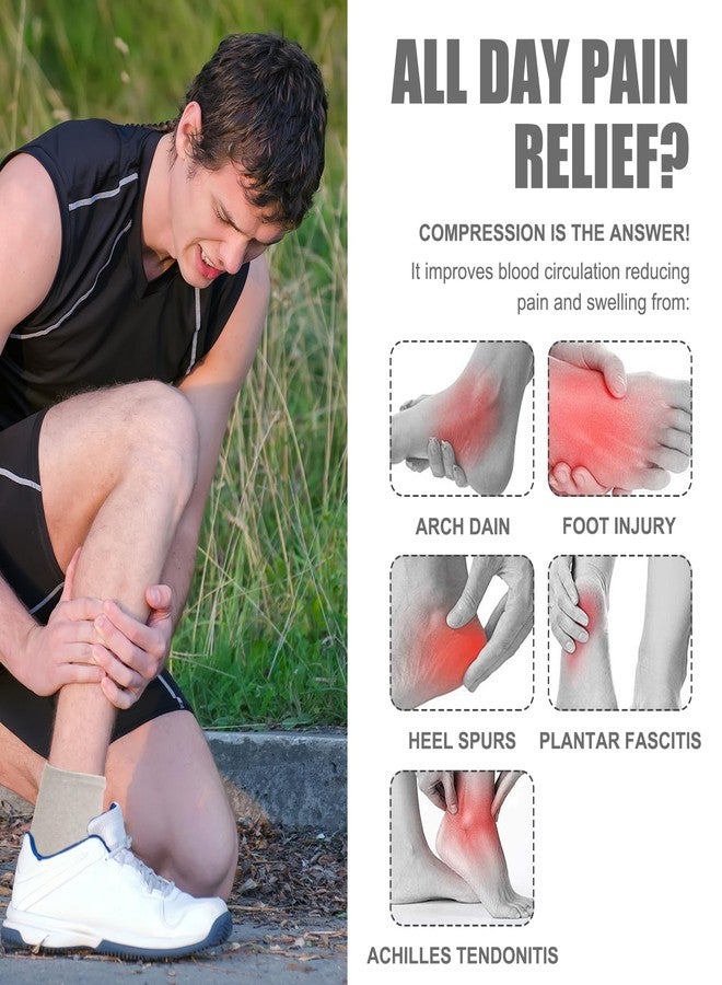 ROBOHOOK Ankle Brace Sleeve 3 Pairs Ankle Compression Sleeve White Compress Bamboo Foot Sleeves Open Toe, Suitable for Men and Women Swelling, Plantar Fasciitis and Sprains (9.05 * 3.74in) - Image 3