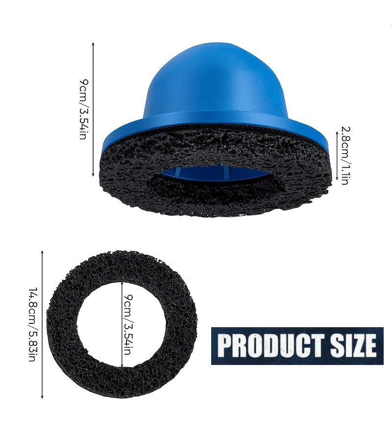 2 Pcs Professional Wheel Hub Grinding Tool Set Blue Complete Set With Connecting Rod For Surface Treatment Cleaning Rust Stains Oil Stains Paint Polishing Brake Pad Grinding Vehicle Automotive Maintenance - Image 2