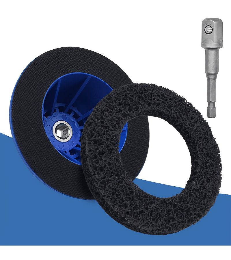 2 Pcs Professional Wheel Hub Grinding Tool Set Blue Complete Set With Connecting Rod For Surface Treatment Cleaning Rust Stains Oil Stains Paint Polishing Brake Pad Grinding Vehicle Automotive Maintenance - Image 3