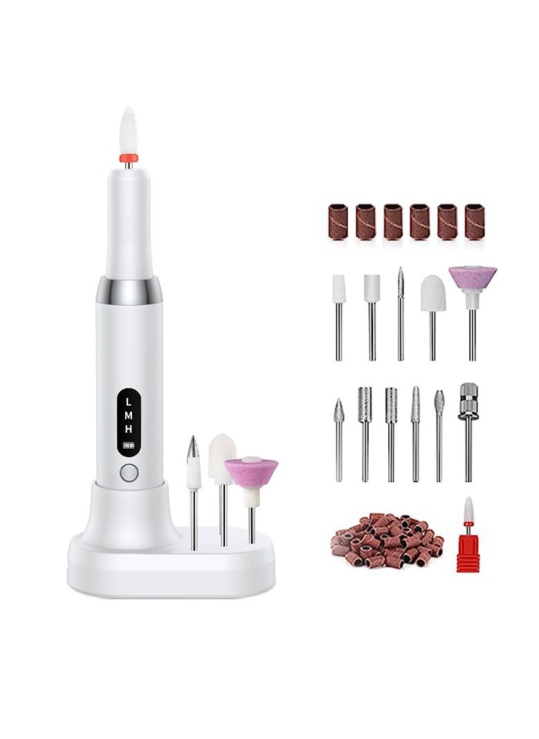 Hihonor Electric Nail Drill, 13 in 1 Electric Manicure Pedicure Set, Portable Nail Drill, with Nail Drill Bits, Sanding Bands, Adjustable Speed Electric Nail Drill for Home and Salon Use  - Image 1