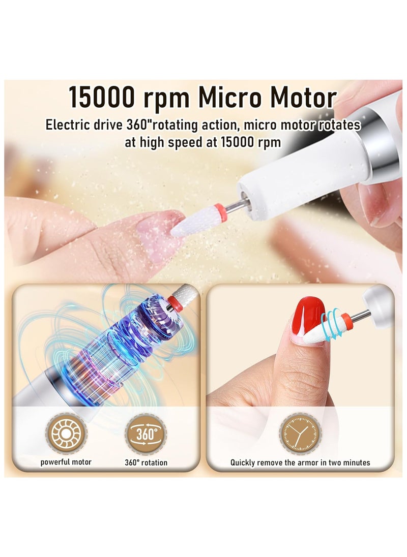 Hihonor Electric Nail Drill, 13 in 1 Electric Manicure Pedicure Set, Portable Nail Drill, with Nail Drill Bits, Sanding Bands, Adjustable Speed Electric Nail Drill for Home and Salon Use  - Image 3