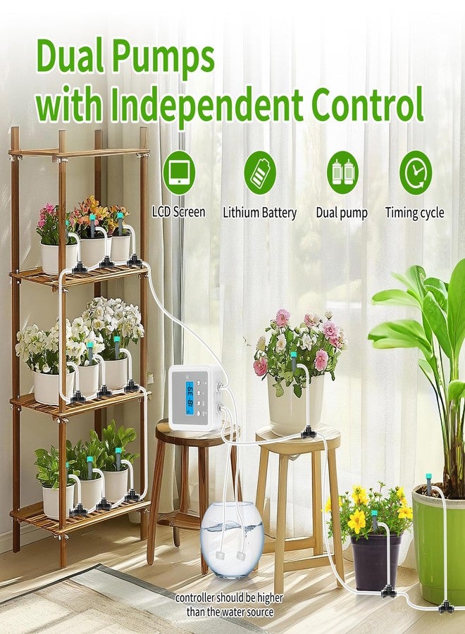 DAOTAILI Smart Automatic Plant Watering System for 20 Pots - Dual Pump Indoor Drip Irrigation Kit with 30-Day Programmable Timer & USB-C Charging - Image 2
