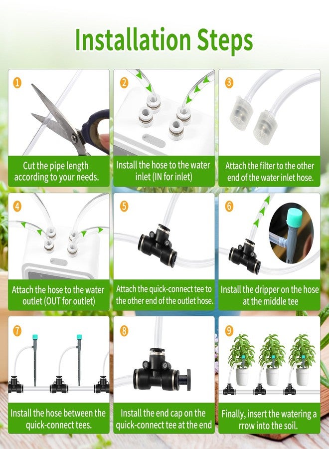 DAOTAILI Smart Automatic Plant Watering System for 20 Pots - Dual Pump Indoor Drip Irrigation Kit with 30-Day Programmable Timer & USB-C Charging - Image 5