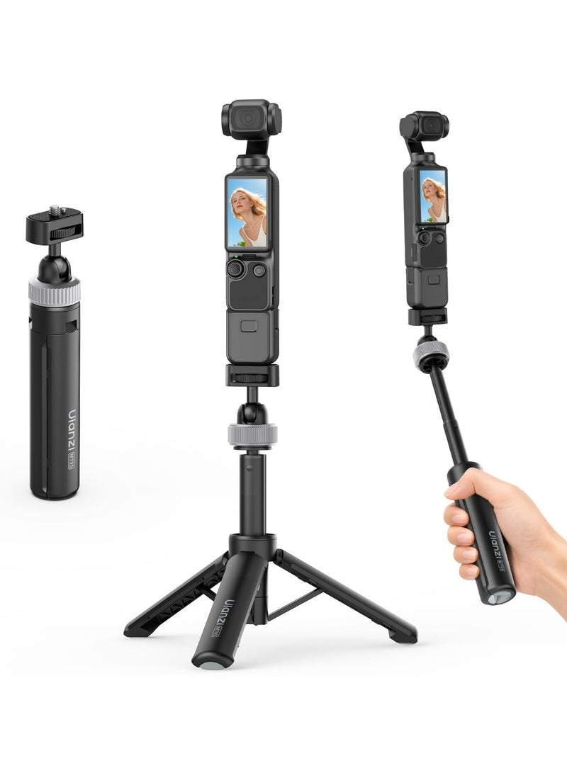 يولانزي حامل ثلاثي صغير ULANZI MT95 لكاميرات DJI Osmo Pocket 3 و4 وغيرها من الكاميرات ذات برغي 1/4 بوصة | عصا سيلفي 3 في 1، حامل ثلاثي، عمود قابل للتمديد، مقبض جيب خفيف الوزن لكاميرات الحركة - Image 1