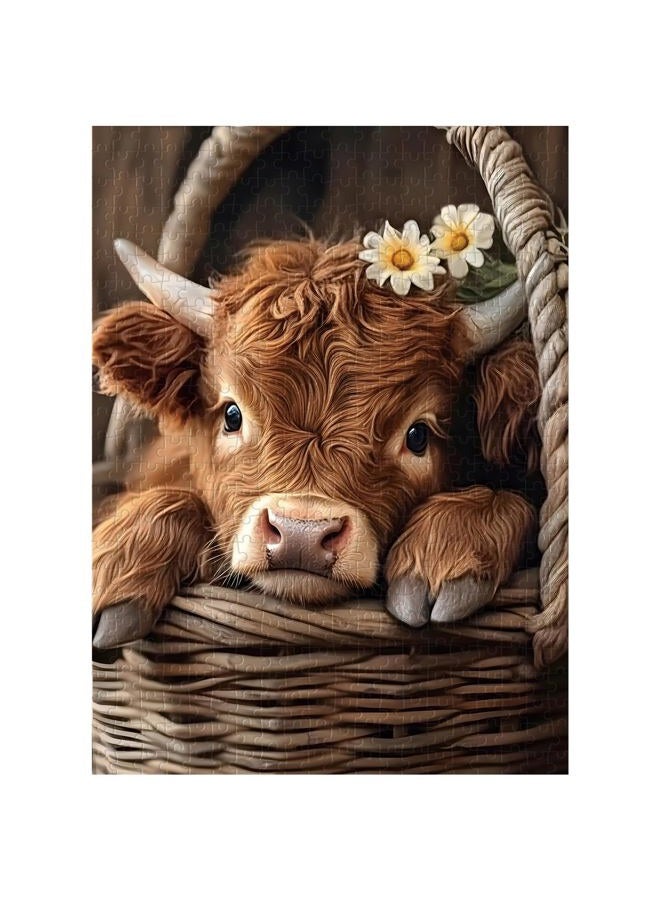 Artinhand Great Jigsaw Puzzles for Adults 500 Pieces Highland Cow Wooden Challenging Puzzles Gift for Friends Family Home Decoration Puzzle - Image 1