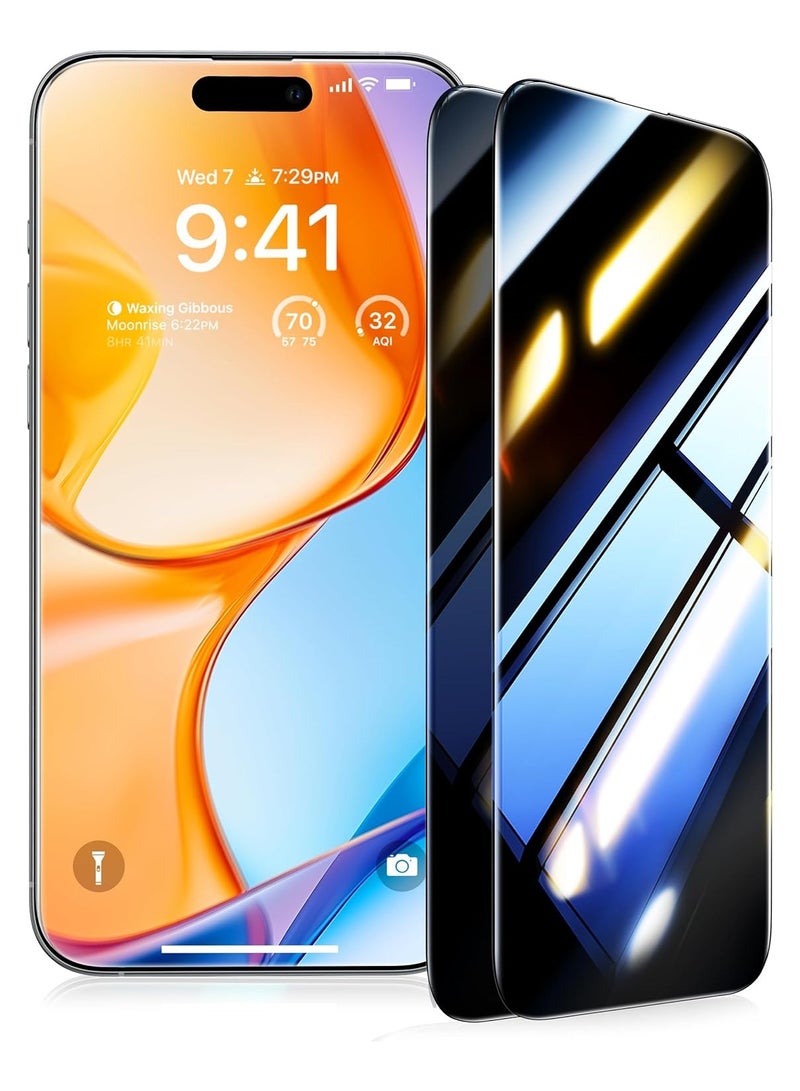 DKNG [3 Pack] For iPhone 17 Pro max (6.9 inch) 2 Pack Full Screen Anti-Peep Plating Anti-Fingerprint Tempered Protective Film, 1 Pack with Camera Lens Protector, Shatterproof and Shockproof, HD 9H Hardness No Bubble Anti-Scratch. - Image 2