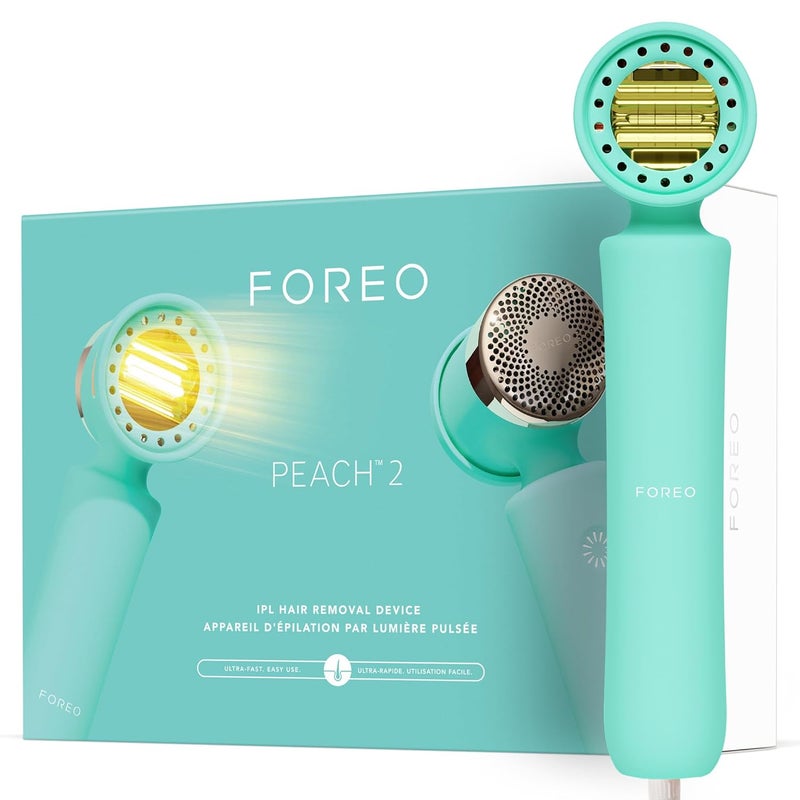 FOREO PEACH 2 IPL Hair Removal Device Quick Gentle Hair Reduction For Full Body Face Skin Cooling System Silicone Shield Artic Blue - Image 1