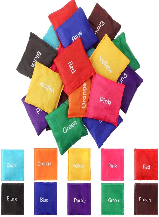 Sotiff 20 Pcs Small Bean Bags for Tossing Educational Cornhole Bags Bulk Mini Educational Learn Colors Toss Toy Cornhole Game Throwing Sack for Outdoor Indoor Hand Toss Sports Activities(Words) - Image 1
